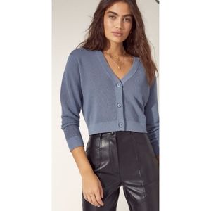 Aritzia Wilfred Light Cropped Cardigan Taupe